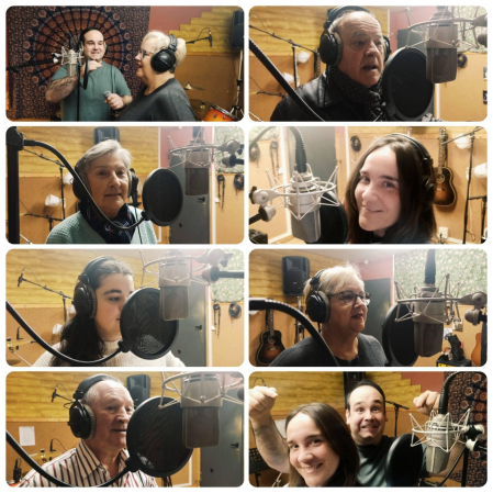 Participantes en la grabación del tema musical