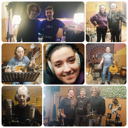 Participantes en la grabación del tema musical