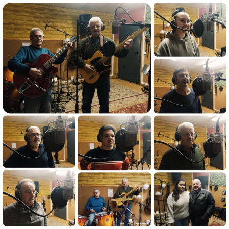 Participantes en la grabación del tema musical
