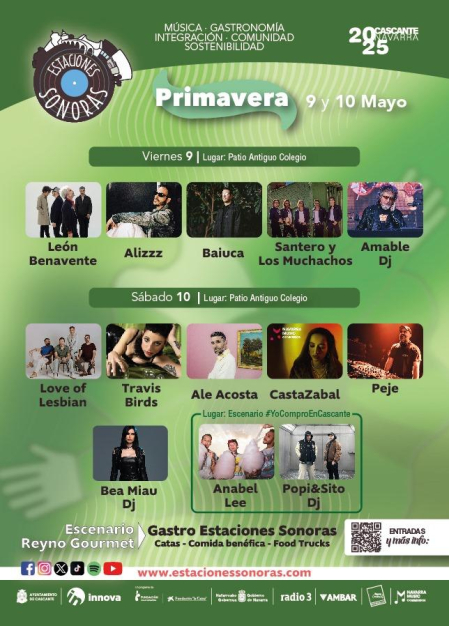 Cartel del Festival Estaciones Sonoras de Cascante, en su edición de primavera