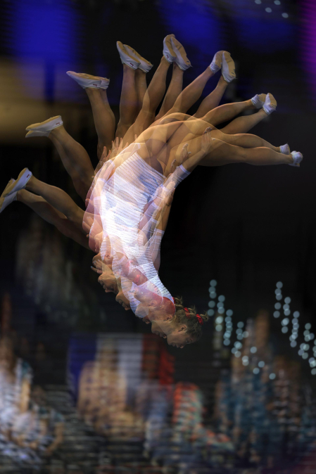 Segunda jornada del Campeonato del Mundo de Gimnasia de Trampolín en Pamplona.