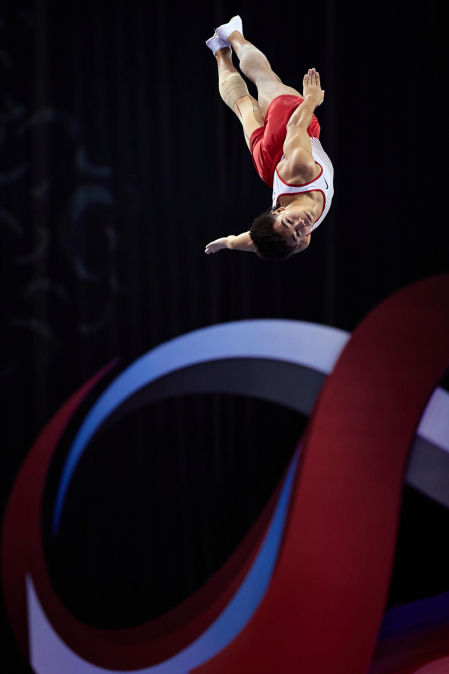 Fotos del Mundial de gimnasia de trampolín en el Navarra Arena