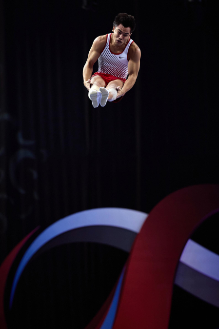Fotos del Mundial de gimnasia de trampolín en el Navarra Arena