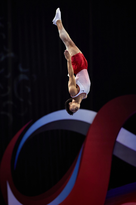 Fotos del Mundial de gimnasia de trampolín en el Navarra Arena