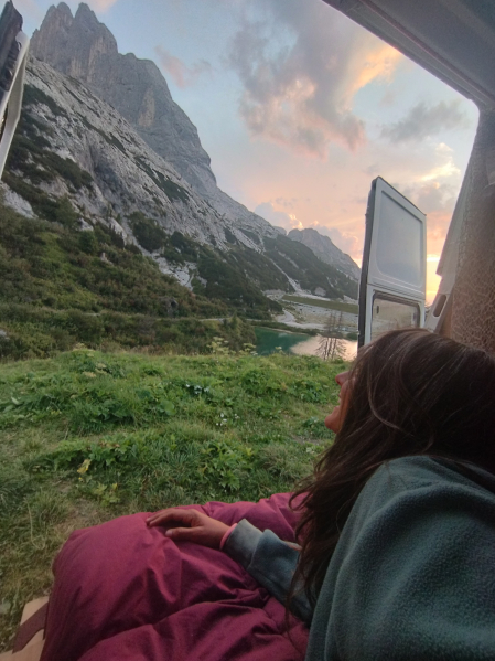 Desde el lago di Fedaia, en Dolomitas, contemplando la Marmolada al atardecer