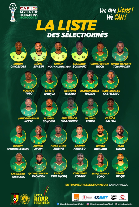 La lista oficial de convocados de Camerún