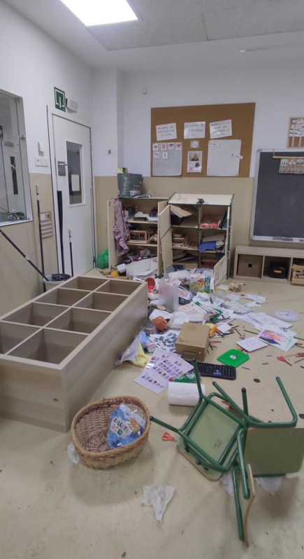 Así quedó una de las clases