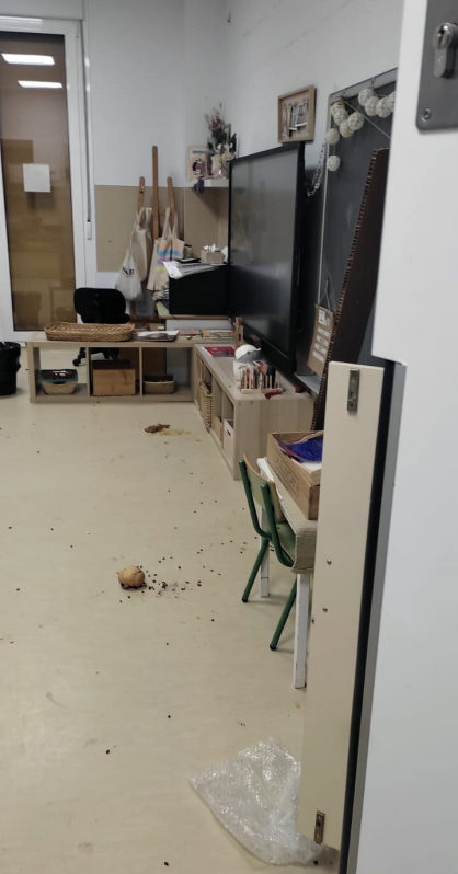 destrozos en el colegio público de Buztintxuri.