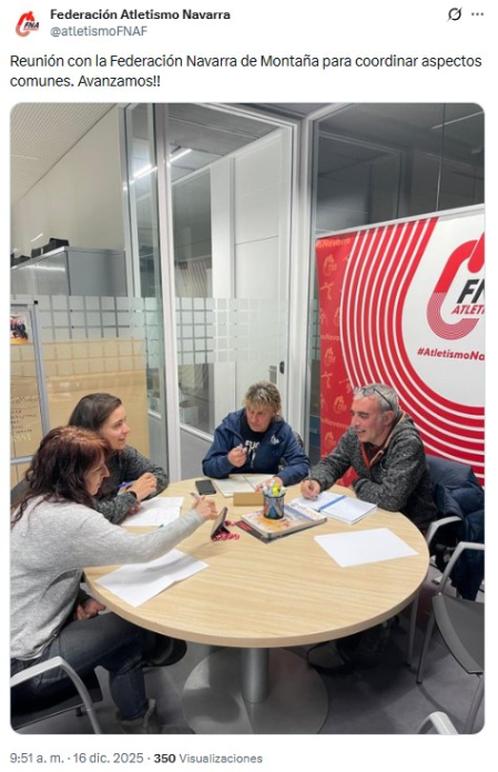 Las federaciones navarras de atletismo y la de montaña y escalada han venido realizando reuniones para acercar posturas y trabajar en aspectos comunes