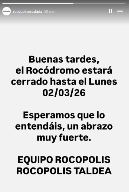 La empresa de Rocópolis ha informado a través de sus redes sociales de que permanecerá cerrada toda esta semana.
