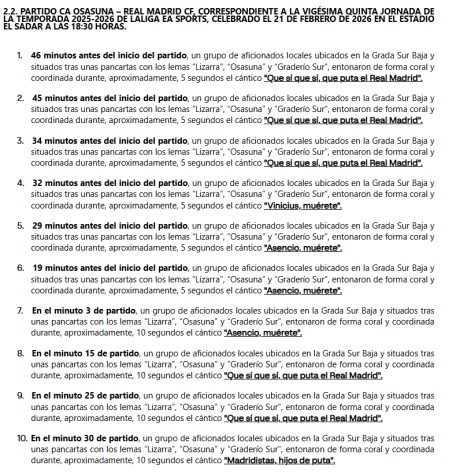 La primera parte del informe de LaLiga