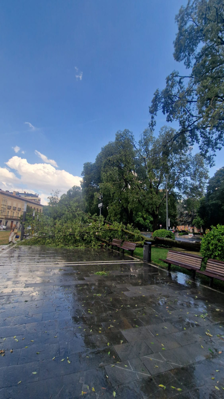 La tormenta y el viento han causado algunas incidencias leves en Pamplona