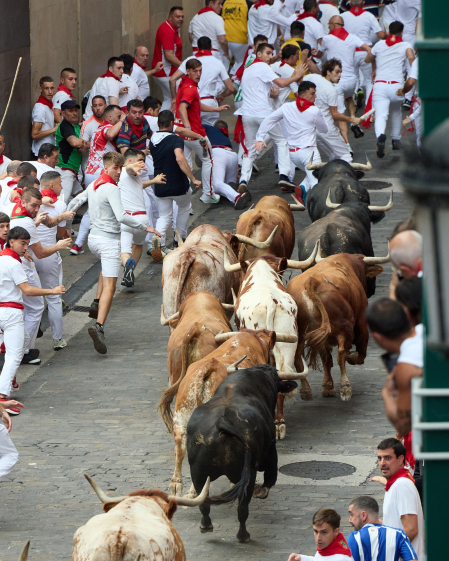 cuarto encierro de San Fermín 2026 en Pamplona SANTO DOMINGO
