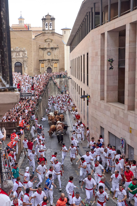 cuarto encierro de San Fermín 2026 en Pamplona SANTO DOMINGO
