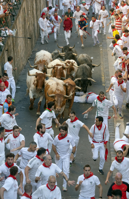Fotos del quinto encierro de San Fermín 2026 en Pamplona