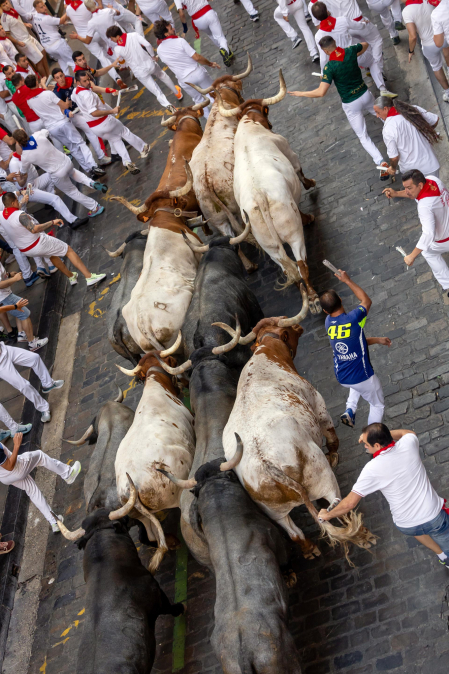 Fotos del quinto encierro de San Fermín 2026 en Pamplona