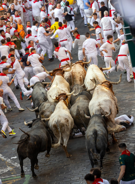 Fotos del quinto encierro de San Fermín 2026 en Pamplona