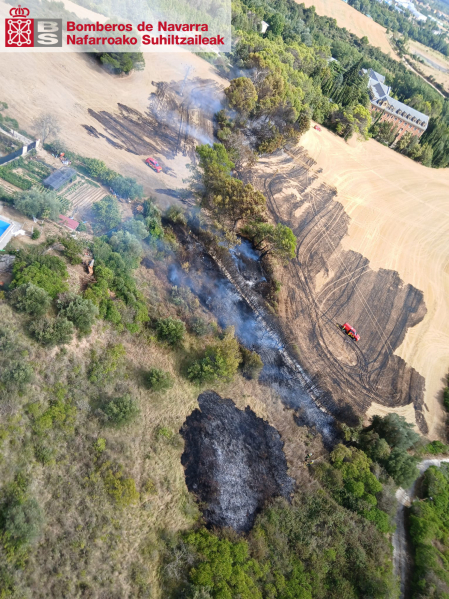 Imagen aérea de la superficie quemada