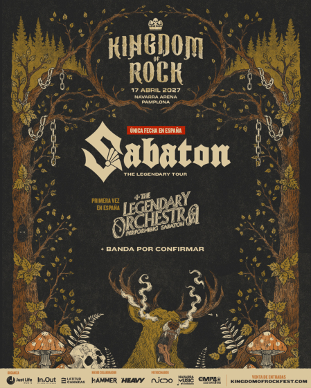 Cartel del festival Kingdom of Rock con Sabaton y The Legendary Orchestra