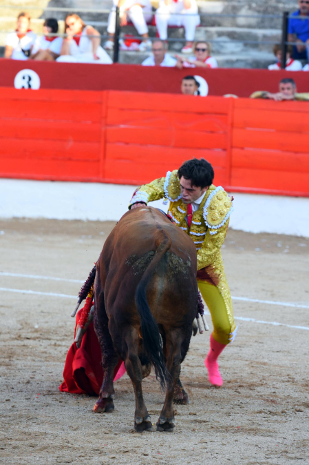 Los diestros David Fandila 'El Fandi', Fernando Adrián y Cristiano Torres se enfrentaron en la plaza de Corella este sábado, 26 de septiembre, a cinco toros de Antonio Bañuelos y uno de El Pilar.