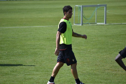 Raúl García se entrena en las instalaciones de Tajonar por primera vez tras su regreso al Club Atlético Osasuna.