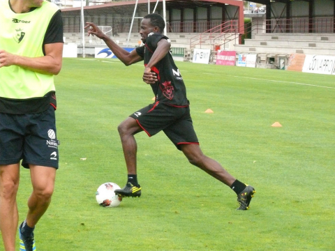 Primer entrenamiento de Lamah, el último fichaje de Osasuna, en Tajonar el miércoles 24 de agosto de 2011