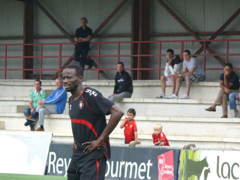 Primer entrenamiento de Lamah, el último fichaje de Osasuna, en Tajonar el miércoles 24 de agosto de 2011