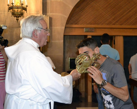 El conjunto rojillo visitó Javier para realizar la tradicional ofrenda al santo