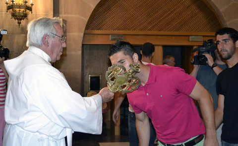 El conjunto rojillo visitó Javier para realizar la tradicional ofrenda al santo