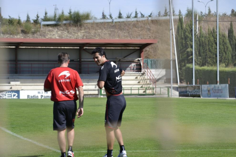 Tras cinco meses lesionado, el iraní se ha ejercitado en solitario en Tajonar.