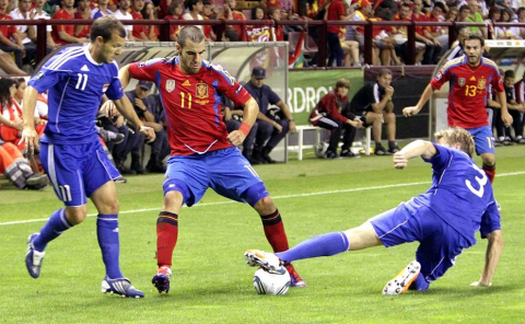 Partido de la selección española ante Liechtenstein (6-0)