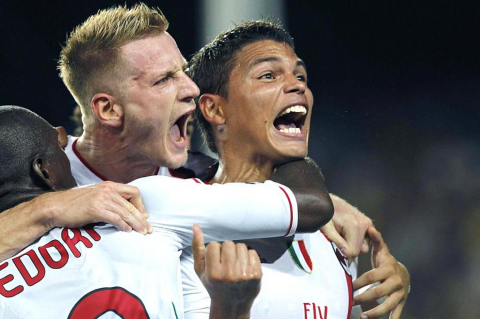 Imágenes del partido entre el FC Barcelona y el Milan de este miércoles