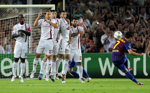 Imágenes del partido entre el FC Barcelona y el Milan de este miércoles
