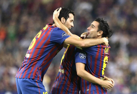 Imágenes del partido entre el FC Barcelona y el Milan de este miércoles