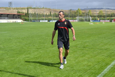 Los jugadores de Osasuna han entrenado este domingo en Tajonar tras la debacle del Camp Nou para preparar el partido ante el Sevilla del próximo martes.