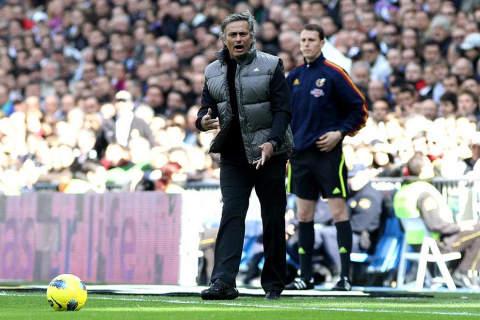 Imágen del Real Madrid-Osasuna jugado en el Santiago Bernabéu que los de Mourinho han ganado 7-1