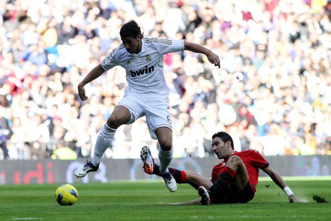 Imágen del Real Madrid-Osasuna jugado en el Santiago Bernabéu que los de Mourinho han ganado 7-1