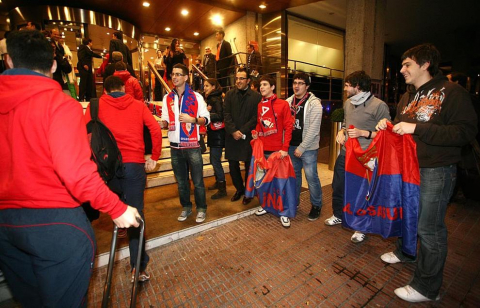 La afición osasunista, en Madrid