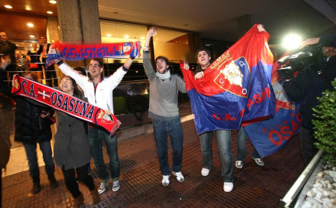 La afición osasunista, en Madrid