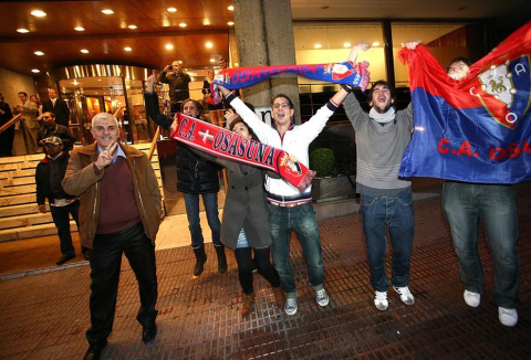 La afición osasunista, en Madrid