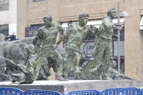 Ola de frío en varios lugares de Pamplona este 4 de febrero