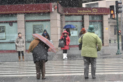 Ola de frío en varios lugares de Pamplona este 4 de febrero