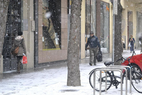 Ola de frío en varios lugares de Pamplona este 4 de febrero