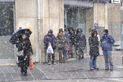 Ola de frío en varios lugares de Pamplona este 4 de febrero
