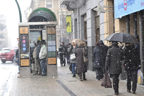 Ola de frío en varios lugares de Pamplona este 4 de febrero