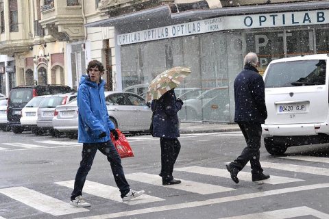 Ola de frío en varios lugares de Pamplona este 4 de febrero
