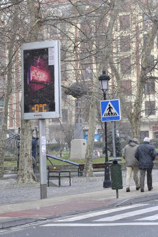Ola de frío en varios lugares de Pamplona este 4 de febrero