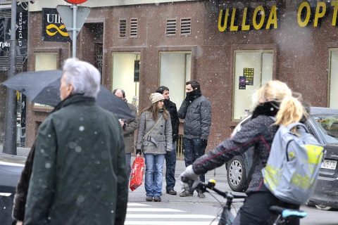 Ola de frío en varios lugares de pamplona este 4 de febrero