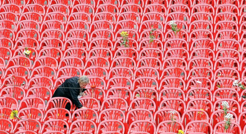 Varias imágenes del homenaje celebrado en Sarajevo por las víctimas de la guerra de Bosnia
