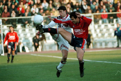 Patxi Puñal con Dani Bouzas ante el Albacete en 1998